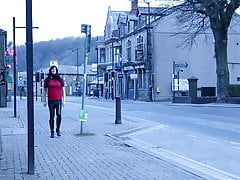 crossdressed outdoors on the street