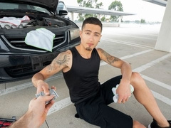 Deep doggy style anal for straight guy Darian Rose