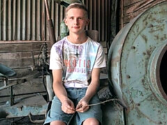 Abandoned farm fuckery with a blonde twink 18-year-old