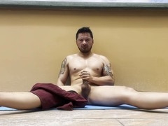 Gay cum, public, fitness