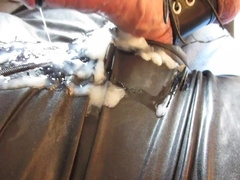 Huge hands free cum shot in catsuit (electro stimulation) 13