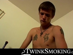 Heavy smoker Cain fires up multiple smokes while working on his bone