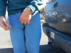 Big-Cock Daddy Stroking Outdoors