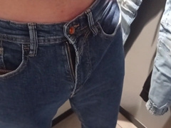 depraved hooligan masturbated off in the supermarket