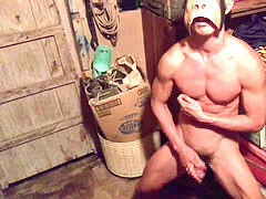 Hand play, gay lean body, muscled