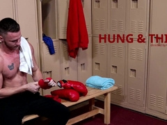 Silver Father Showcases Off To Young Jock After Exercise