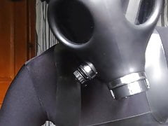 Black Zentai & Rubber Gas Mask Unmasking