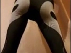 cute sissy in leggings with a bulge 3