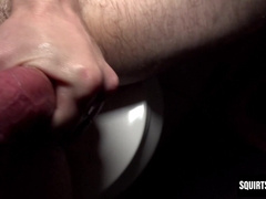 Lean Serg Shepard fingers his wet pink hole and jerks off solo