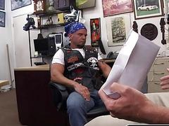 Older biker dude discovers his value is in his ass