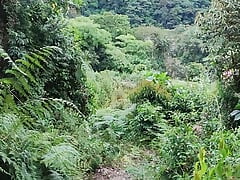 young handsome ranger masturbates and cums in the jungle, while he stays behind his companions