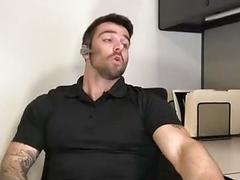 Jerking off while on a call in the office