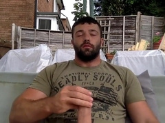 Watch this amateur straight guy give a hot outdoor handjob to a hot hunk in Homestay