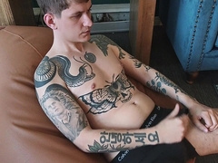 My MOST EXPLOSIVE Cum shot Yet Edging on the Beanbag Stool