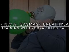 BHDL - N.V.A. GASMASK BREATHPLAY - TRAINING WITH VODKA FILLED BALLON BREATHBAG
