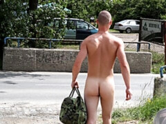 Nudists Aslan Brutti and Roza fuck in the field