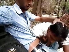 Exhib, Blowjob in the Park, Asian, India.