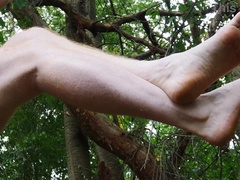 Urinating and Stroking Nude Outdoors with Cum shot