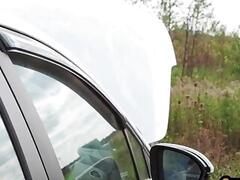 Big cock dominant jock fucks gay outdoor in front of his BF