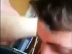 Parent gives twunk his first-ever blow-job