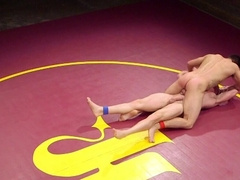Guys wrestle in the ring and get intimate in highly intriguing gay fetish