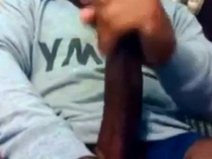 Str8 Guy Stroking his BBC to Porn ( Double Cum ) 3