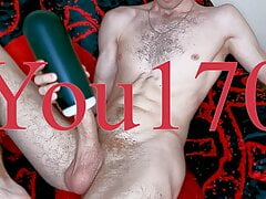 sporty hot guy masturbates his big dick with a masturbator and gets a lot of pleasure, shaking during orgasm, legs shaki