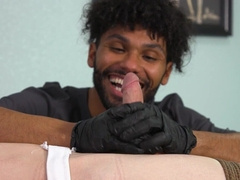 Twisted black dom tied up and tormented a submissive man