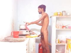 Hot boy Rajeshplayboy993 Cooking video part 2. Fingering in the ass, masturbating big nice cock