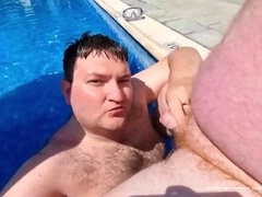 Chubby Daddy pool Suck