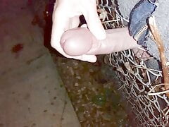 Outdoor Masturbation Cumming Through Neighbors Fence - Rockard Daddy