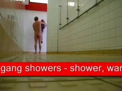 Old Gang Showers Jerk Off and Cum (Gym)