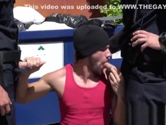 Handsome criminal is subdued into getting his asshole deeply drilled