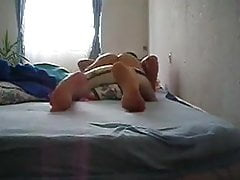 Pillow humping orgasm feet view