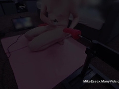 Mike Essex gets ass-fuck nailing by humungous Barbarian faux-cock on the plumbing machine