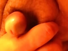 Masterbation playing with balls and cumming