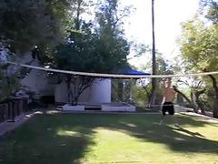 Having outdooor sex after a volleyball game