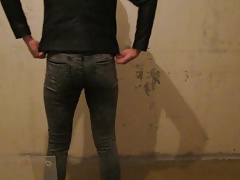 Gay in grey tight jeans