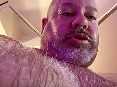 Muscle daddy bull peels off sweaty underwear