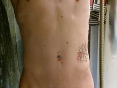 Glorious twunk taking a douche.