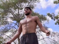 Buff straight jocks have a steamy muscle orgy and go at it hard