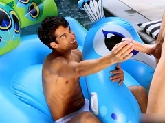 Aiden Ward and Nico Leon in a wild gonzo scene featuring some anal fun and blowage