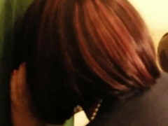 Crossdresser Takes Glory Hole Blowjob and Swallows Cum