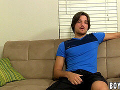 gorgeous gay stud has an solo interview and jacks