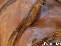 ToolBoi had his legs and hips held up while covered with wax