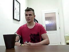 Flashy dude jerks off to a picture of boobies