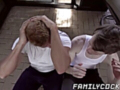 muscled step-dad sucks horny twink before raw banging