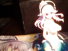 SOF figure bukkake Super Sonico busty mermaid 2 cumshots cum
