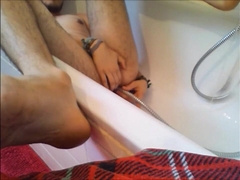 Twink Uses Shower Head for Enema and Masturbates