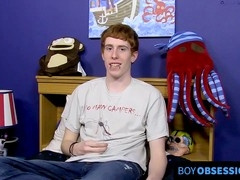 Redhead guy Cody Walker interviewed before a solo masturbation session